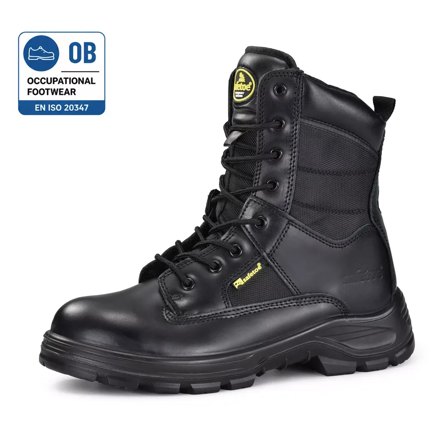 Safetoe tactical safety boot with clear Safetoe branding